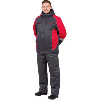 Куртка Эксперт Спецодежда Страйк, серый/красный, зимняя, р. 56-58, рост 182-188 6446000033640