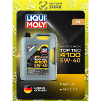 НС-синтетическое моторное масло Top Tec 4100 5W-40 SN C3, 5 л LIQUI MOLY 9511