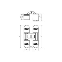 Дверная скрытая петля Cemom Moatti универсальная, 3D, 95x23 мм, 60 кг, цамак CEM0978A.06/MP