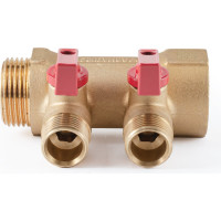 Коллектор с шаровыми кранами PROFACTOR в/н 1" х 2 вых 1/2"нар PF MV 265.2