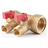 Коллектор с шаровыми кранами PROFACTOR в/н 1" х 2 вых 1/2"нар PF MV 265.2