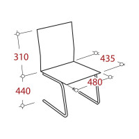 Стул ООО Комус UP конференц Silwia каркас хром, кожзам светло-бежевый Z21 550708