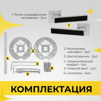 Ручка на раздельном тонком цинковом основании ABRISS R21.120 MCP/BL (матовый хром/черная вставка) 30053