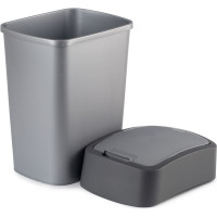 Контейнер для мусора CURVER FLIP BIN 10 л, графит 02170-686