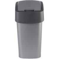 Контейнер для мусора CURVER FLIP BIN 10 л, графит 02170-686