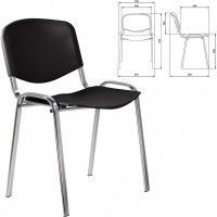 Стул Staff Iso Plast CF-009, хром каркас, пластик черный 532571