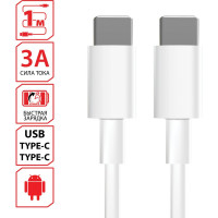 Кабель SONNEN USB Type-C-Type-C с поддержкой быстрой зарядки белый, 1м, медный 513613