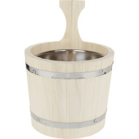 Ушат Банная линия 5 л, с нержавеющей вставкой, липа 12-434