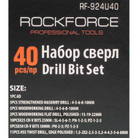 Набор сверл универсальный 40 предметов Rockforce RF-924U40(49866)