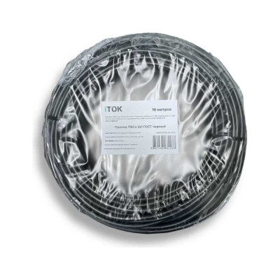 Провод ПВСн iTOK 3x1 ГОСТ черный 10 метров i-KPP-PVSN-310-10-B