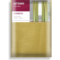 Портьерная штора witerra жаккард бамбук однотонный jyp111 зеленый 135x260 см 1 шт 100705