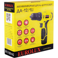 Аккумуляторная дрель-шуруповерт Eurolux ДА-12/1Li 72/14/37