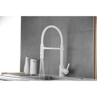 Смеситель для кухни ROSE с гибким изливом и магнитным держателем, белый R133C