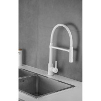 Смеситель для кухни ROSE с гибким изливом и магнитным держателем, белый R133C