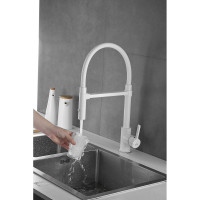 Смеситель для кухни ROSE с гибким изливом и магнитным держателем, белый R133C