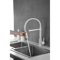 Смеситель для кухни ROSE с гибким изливом и магнитным держателем, белый R133C