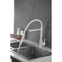 Смеситель для кухни ROSE с гибким изливом и магнитным держателем, белый R133C