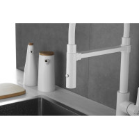 Смеситель для кухни ROSE с гибким изливом и магнитным держателем, белый R133C