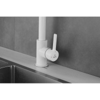 Смеситель для кухни ROSE с гибким изливом и магнитным держателем, белый R133C