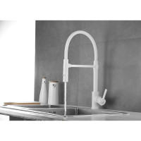Смеситель для кухни ROSE с гибким изливом и магнитным держателем, белый R133C