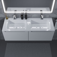 Полувстраиваемая раковина для ванной uperwood Modul_120 см, двойная, прямоугольная 2911020342