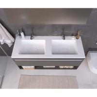 Полувстраиваемая раковина для ванной uperwood Modul_120 см, двойная, прямоугольная 2911020342