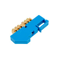 Шина PE земля на DIN-изоляторе ЭРА NO-222-50 ШНИ-8х12-6-Д-синий, 10 штук Б0033378