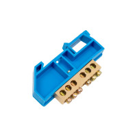 Шина PE земля на DIN-изоляторе ЭРА NO-222-50 ШНИ-8х12-6-Д-синий, 10 штук Б0033378