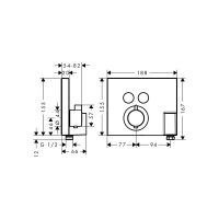 Термостатический смеситель HANSGROHE 15765000 ShowerSelect внешняя часть 00000036102