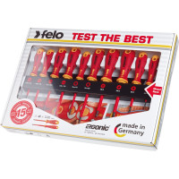 Набор диэлектрических отверток Felo Ergonic SL/PZ/PH/Tx на стальной стойке, 10 шт 41491093