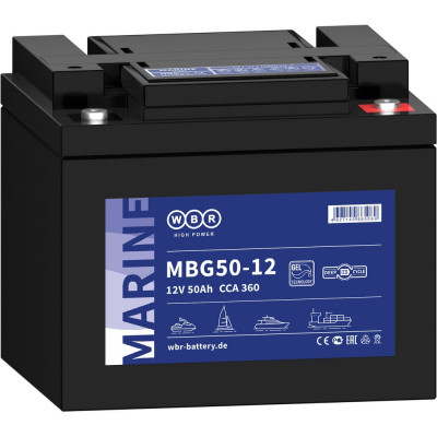 Тяговый аккумулятор для лодочного электромотора WBR MBG50-12 12В, 50 Ач УТ-00000438