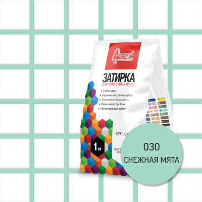 Затирочная смесь для плиточных швов Старатели 1 кг, снежная мята 030 3277/3516