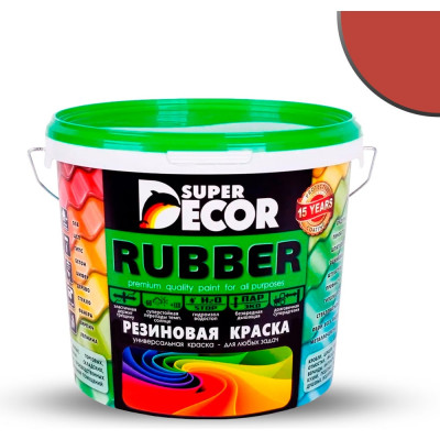 Резиновая краска SUPER DECOR №02 Черепица красная, 6 кг 4630024700233
