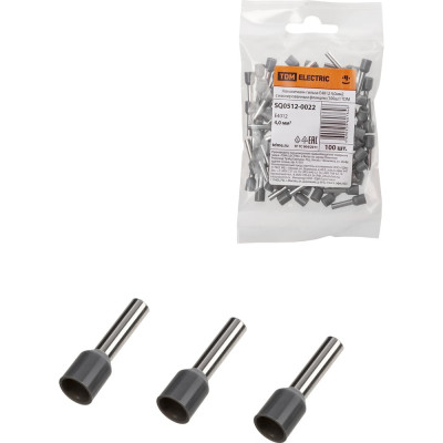 Наконечник-гильза TDM ELECTRIC е4012 4,0мм2 с изолированным фланцем (100шт) SQ0512-0022