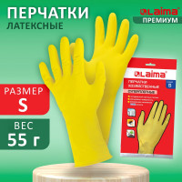 Хозяйственные перчатки LAIMA латексные Премиум,S, 600570
