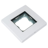 Универсальная рамка Simon 1 пост, суппорт, 100х100мм, IP44, IK07, Scudo, белый 2705610-030