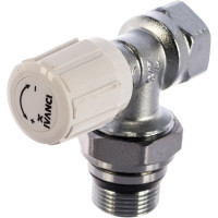 Клапан радиаторный ручной регулировки IVANCI со стопорным кольцом, угловой 3/4" IVC.103003.N.04