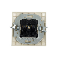 Розетка Simon с заземлением Schuko со шторками, с крышкой, IP44, 16А, 250В, винтовой зажим, шампань 1590450-034