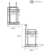 Полка угловая двухъярусная малая lemax, хром YJ-G209A