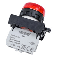 Сигнальная арматура Emas красная, с блоком подсветки CB6 12-30В AC/DC CP060XK