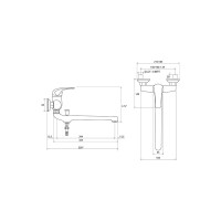 Смеситель для ванны Ravak Rosa RS 051.00/150 с поворачивающимся изливом X07P002 00000025109