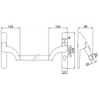 Механизм антипаник бара Doorlock PD800FR-BAR PZ72mm, RAL9006 серебристый, огнестойкий, без внешней ручки 75420