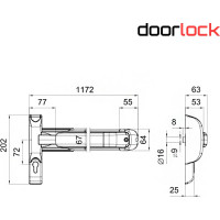 Клавишный механизм антипаника Doorlock PD910FR-PUSH 1170мм PZ72mm, цвет Endurance под нержавеющую сталь, огнестойкий 75449