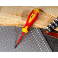 Диэлектрическая крестовая отвертка DELI dl513060 PH0x60, сертификат vde до 1000 В, магнитный наконечник, сталь cr-v, рукоять pp+tpr 110590