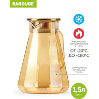 Кувшин для воды BAROUGE BJ-705/24 стеклянный, золотисто-бежевый, 1500 мл BJ-705 1500 мл/кувшин