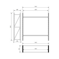 Каркас стеллажа Ирбис л50 2000x500x1800 мм, 2 яруса (без полок) X9537490