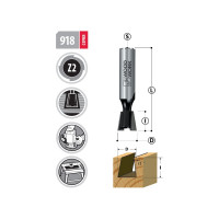Фреза ласточкин хвост 9.5 мм, S=6 мм, угол=9° WOODWORK 918.9509.06