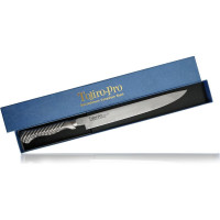 Кухонный сверхгибкий сервисный нож TOJIRO knife, длина лезвия 190 мм, сталь мо-v, рукоять нержавеющая сталь FD-705