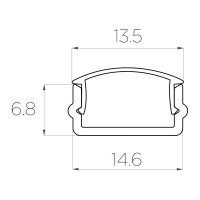 Комплект алюминиевого профиля LEDCRAFT с экраном и заглушками LC-LP0616M16-3 1627000001