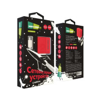 Сетевое зарядное устройство More Choice 2USB 2.4A для Type-C 1м NC46a Red